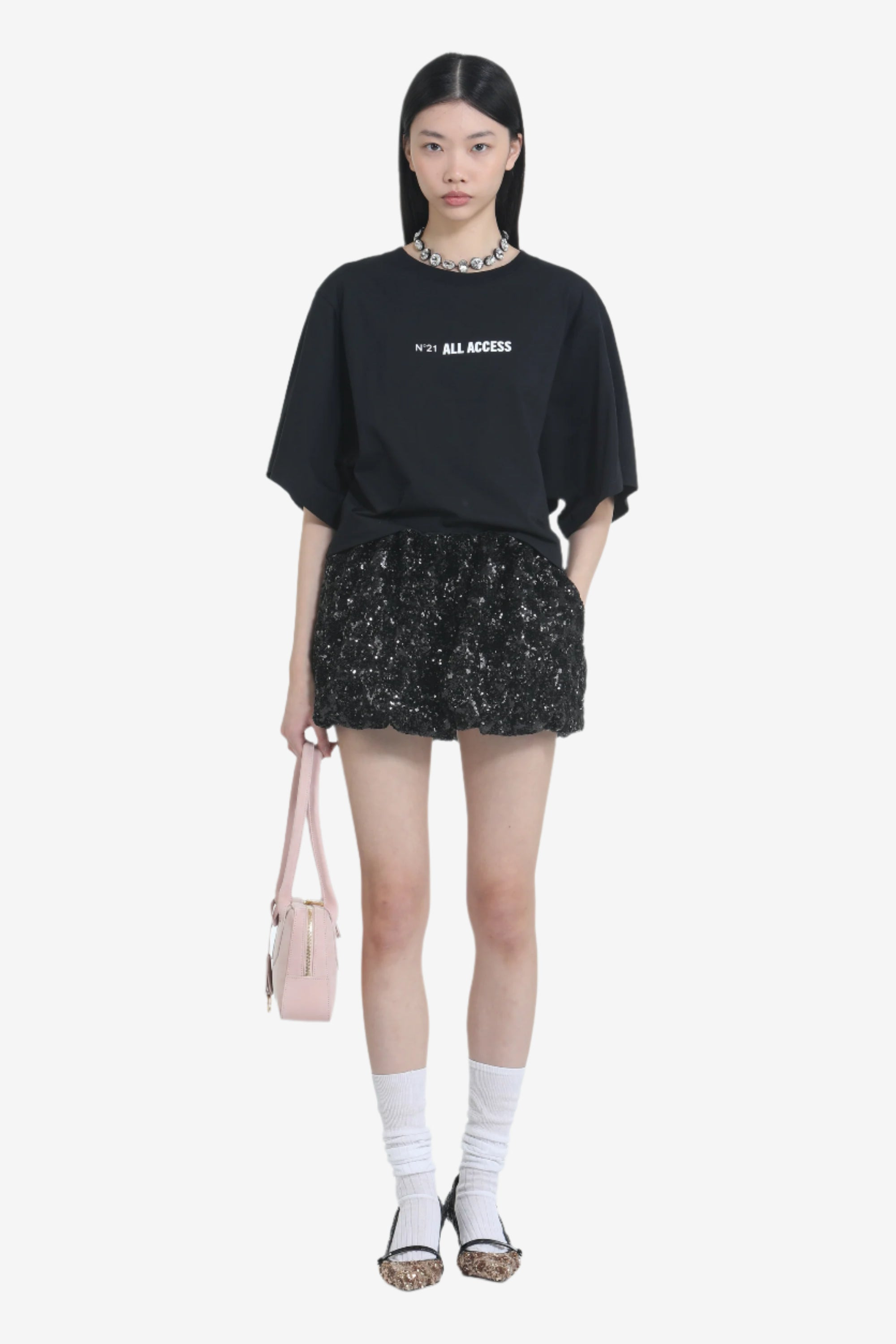 MINI SKIRT WITH SEQUIN FABRIC - 4