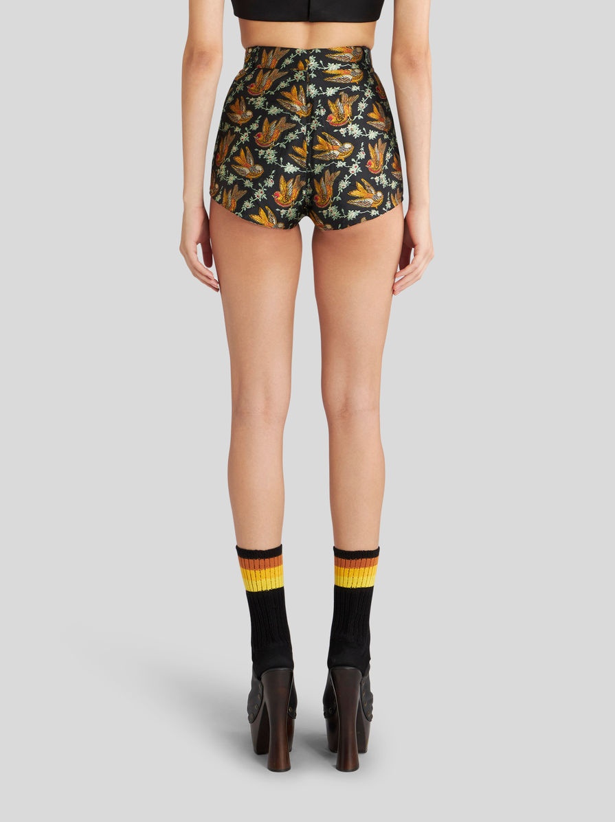 JACQUARD SHORTS WITH BIRDS ALL OVER - 4
