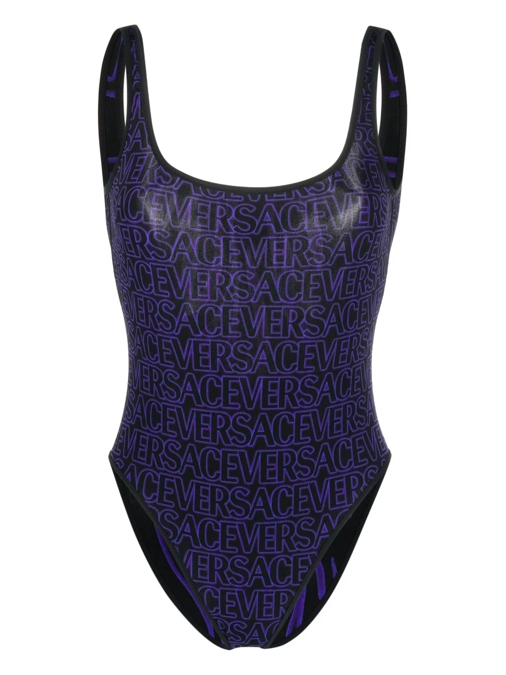 logo-print low-back reversible swimsuit - 1