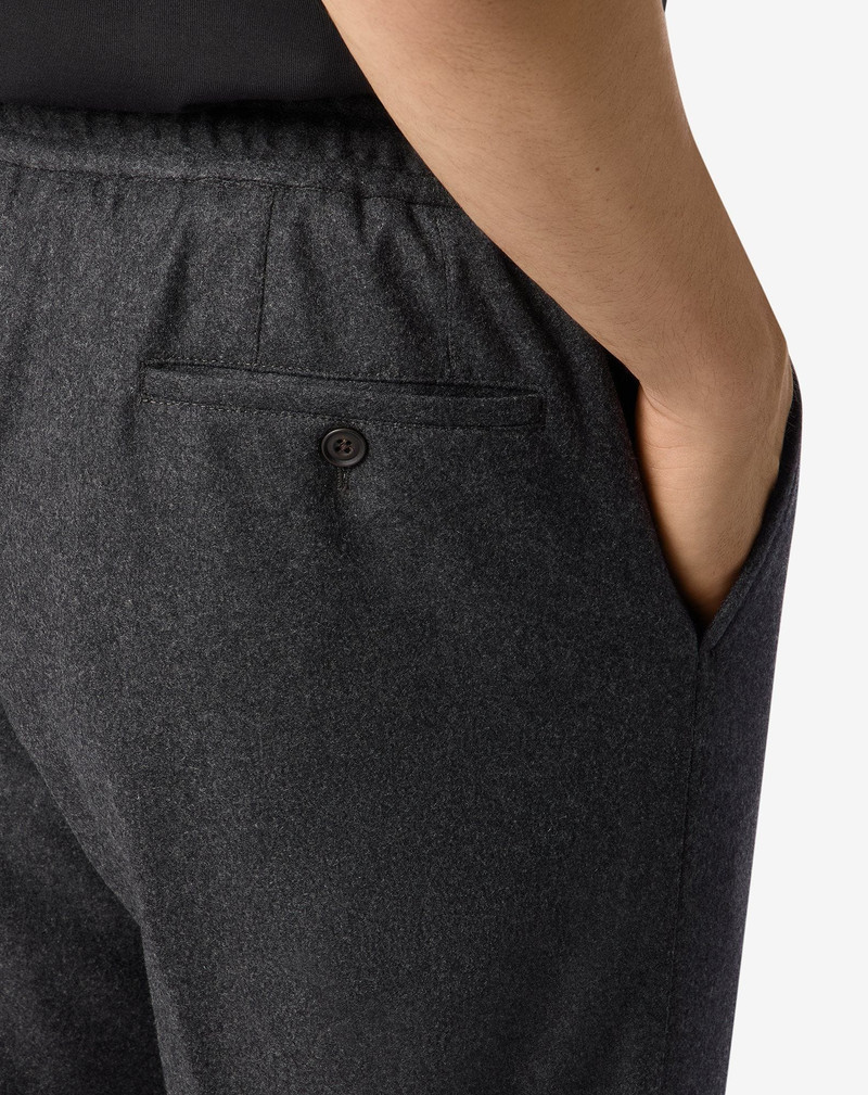 Dark melange grey stretch cashmere joggers 5
