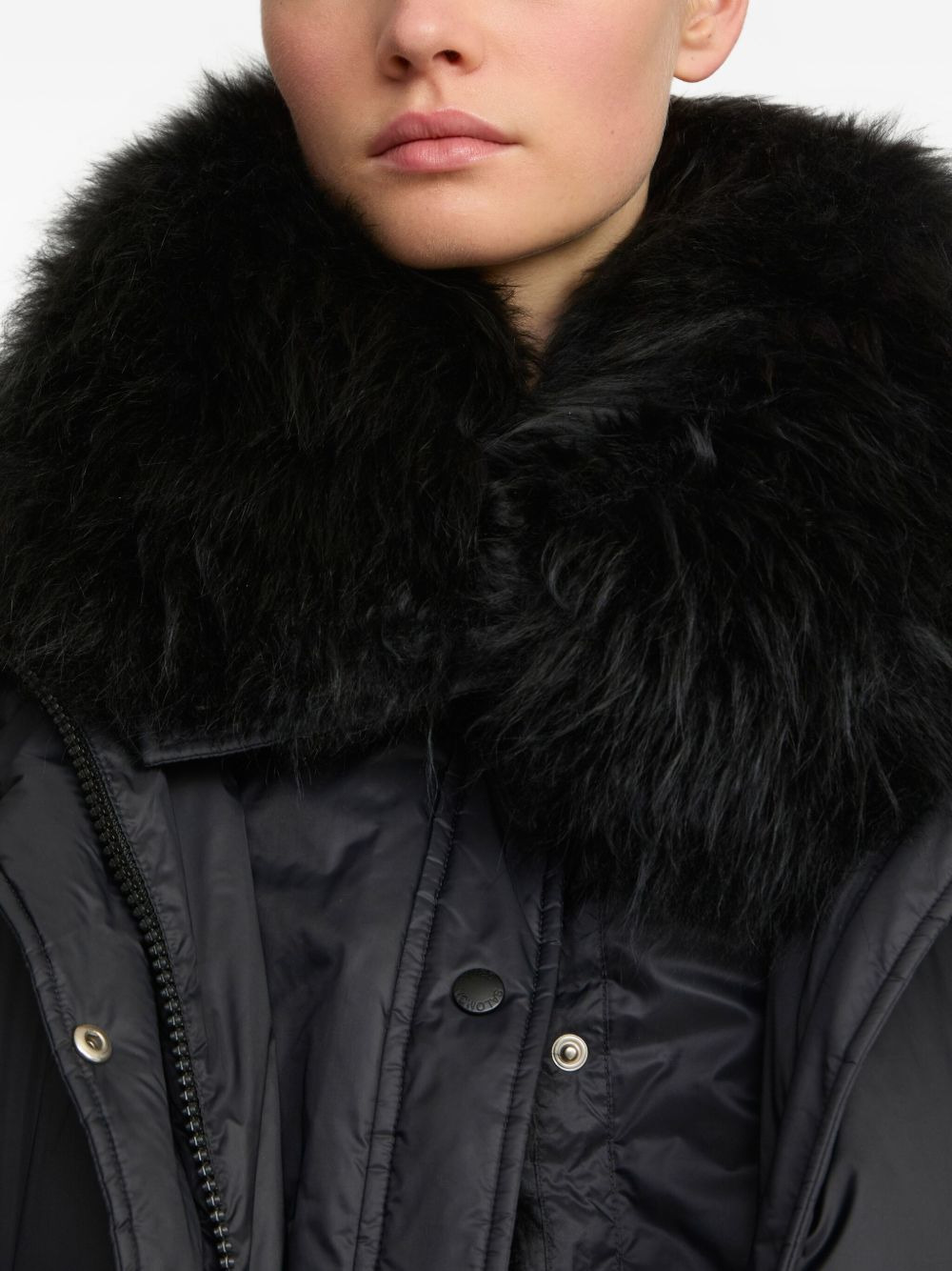 lambswool-trim puffer jacket - 5