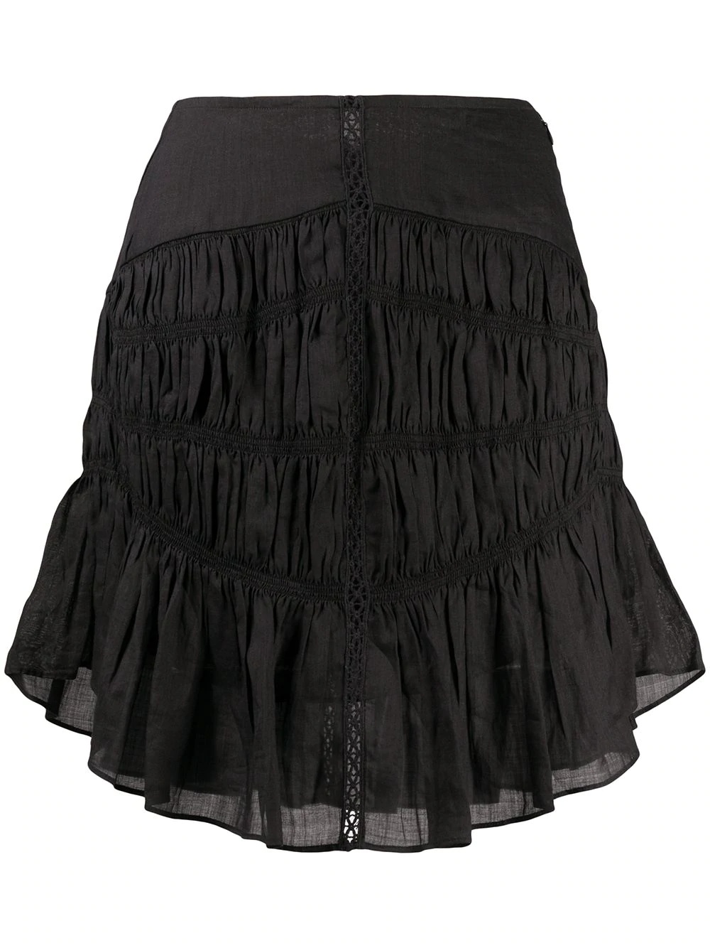 tiered-gathereing A-line mini skirt - 1