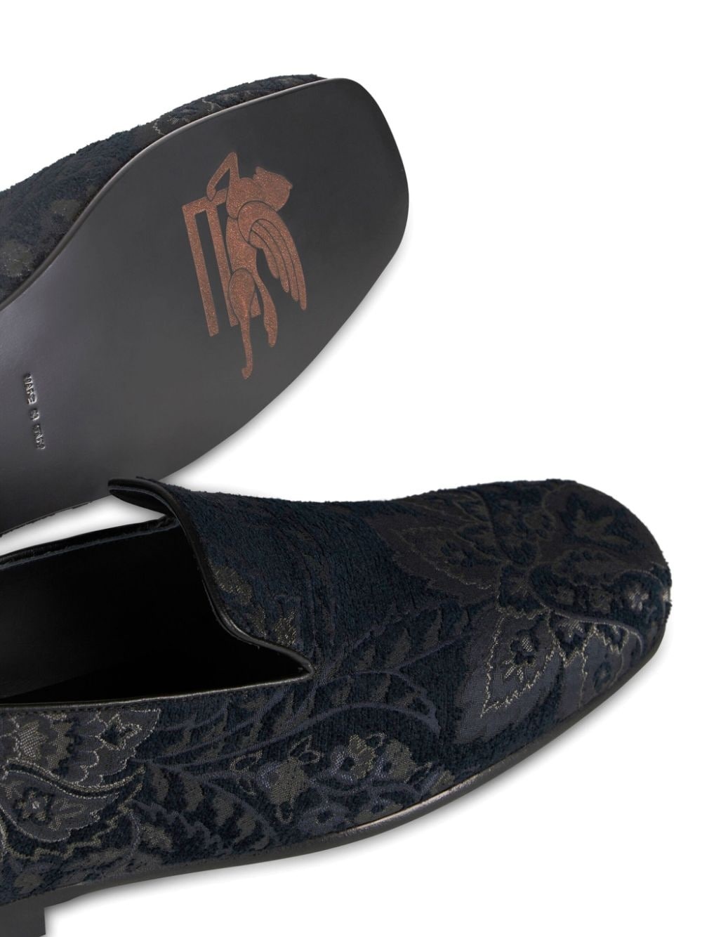 floral-motif patterned-jacquard loafers - 3