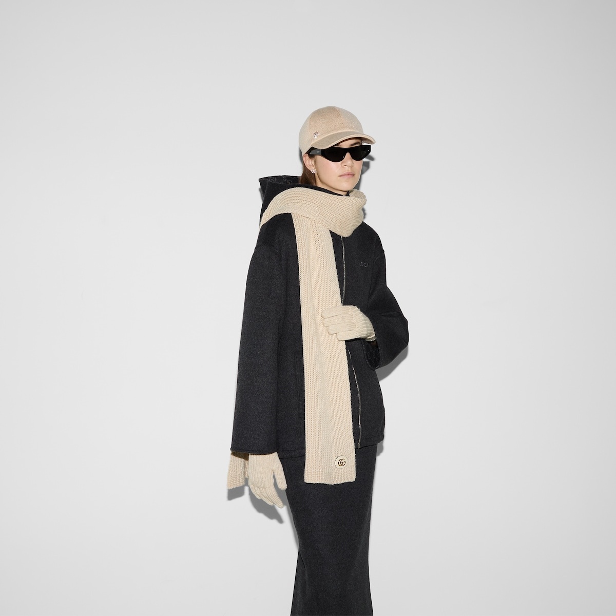 Wool cable knit scarf - 3