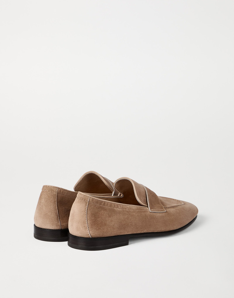 Brunello Cucinelli Suede soft penny loafers outlook