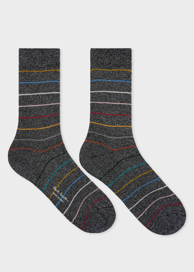 Paul Smith Women's Glitter 'Signature Stripe' Socks outlook