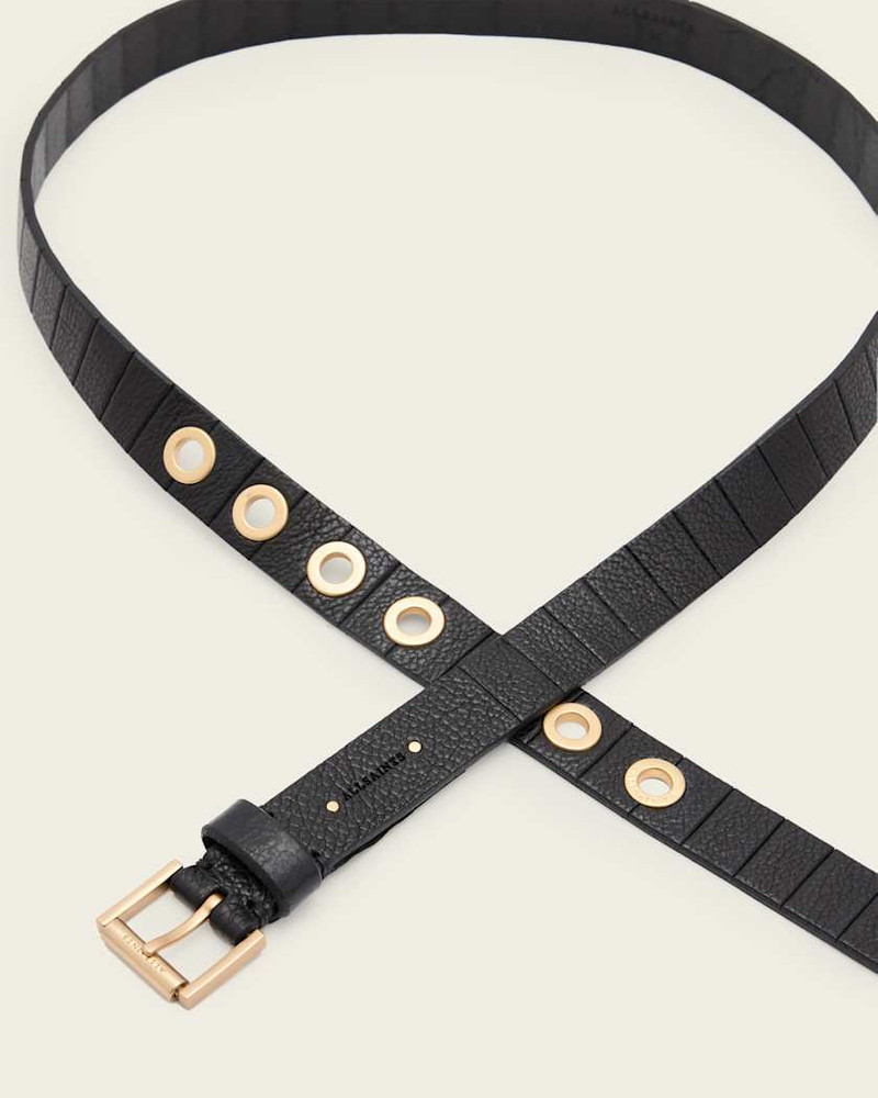 KYLIN SKINNY LEATHER EYELET BELT 4