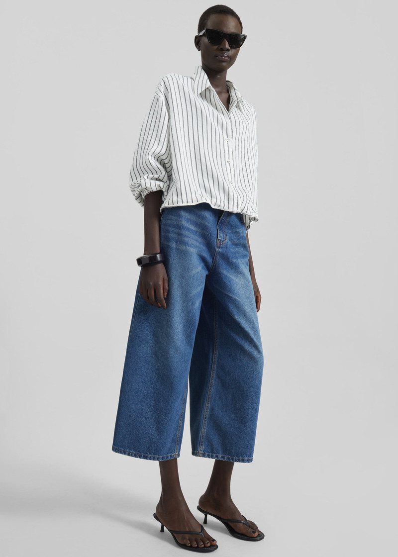 Besdon Denim Culottes - Medium Wash 8