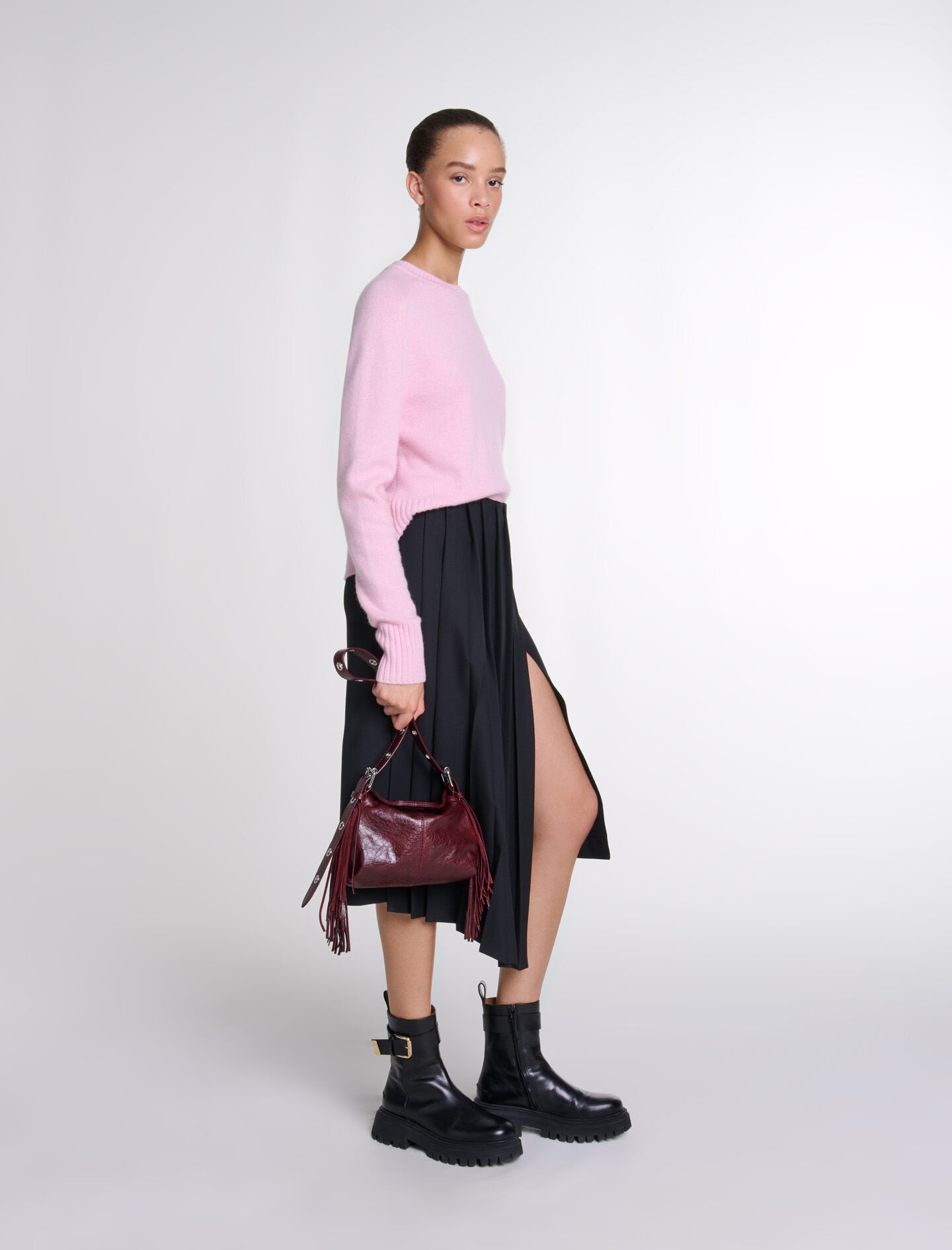 Asymmetrical long pleated skirt - 3