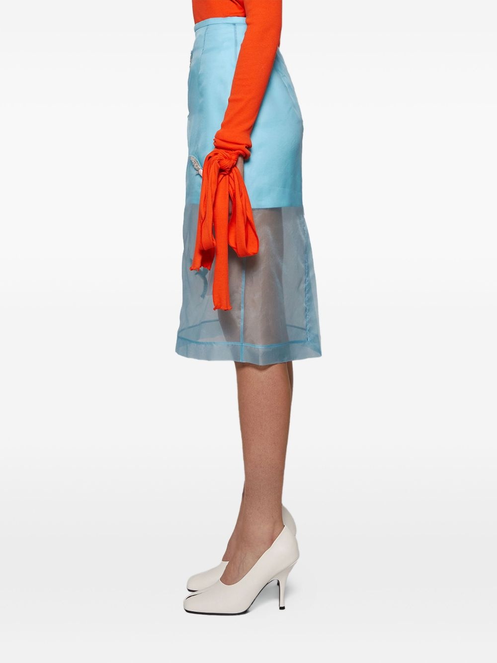 hummingbird embellished organza skirt - 3