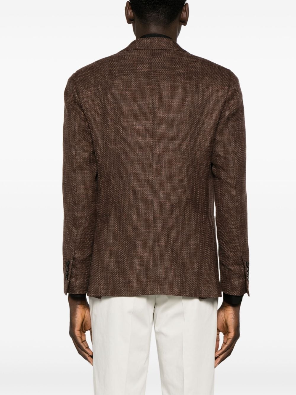 notched-lapels single-breasted blazer - 4