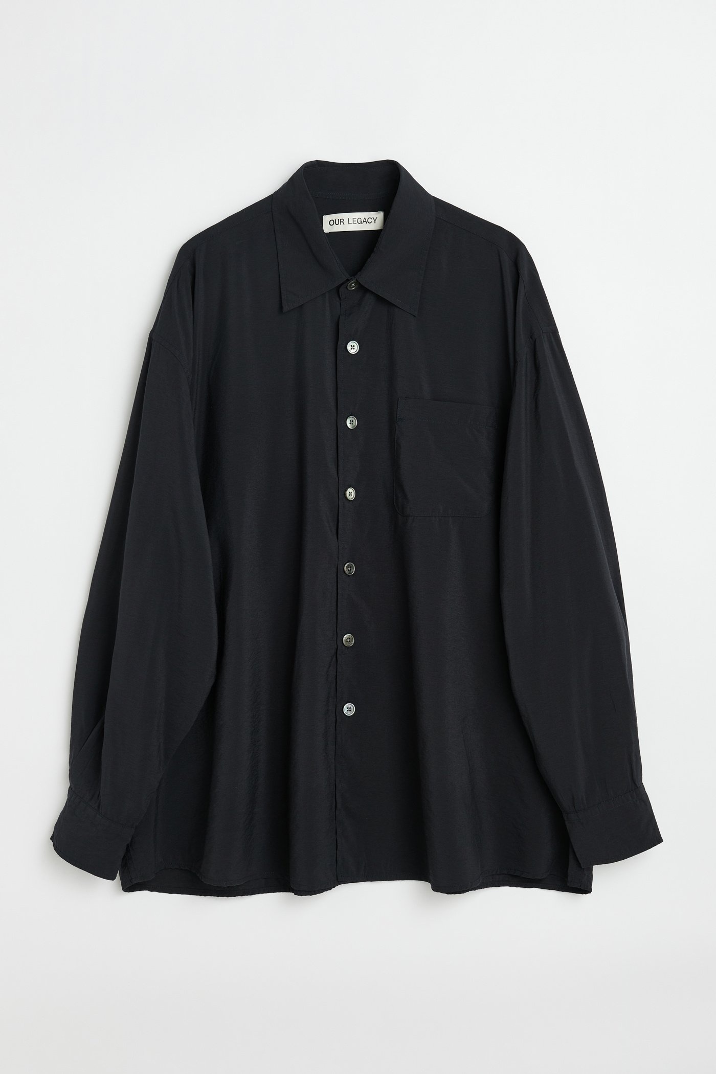 Borrowed Shirt Black Liquid Viscose - 1