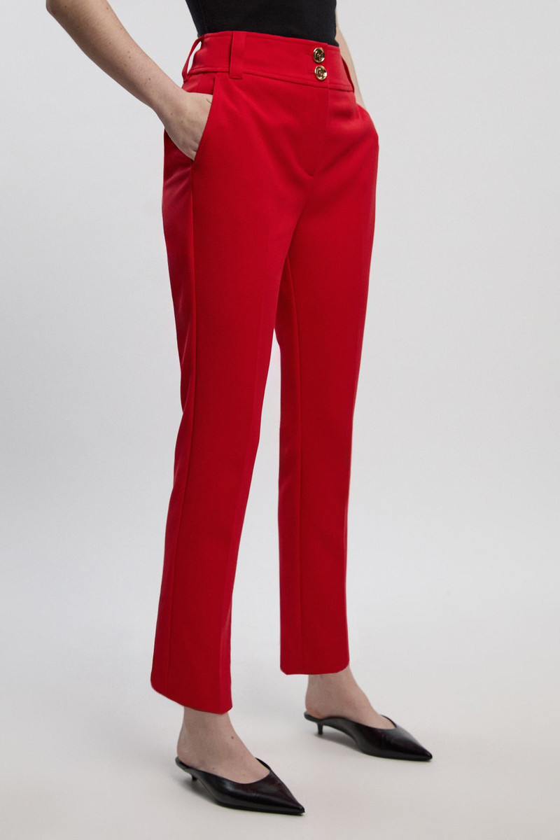 KAREN MILLEN Textured Compact Stretch Tailored Straight Leg Trouser outlook