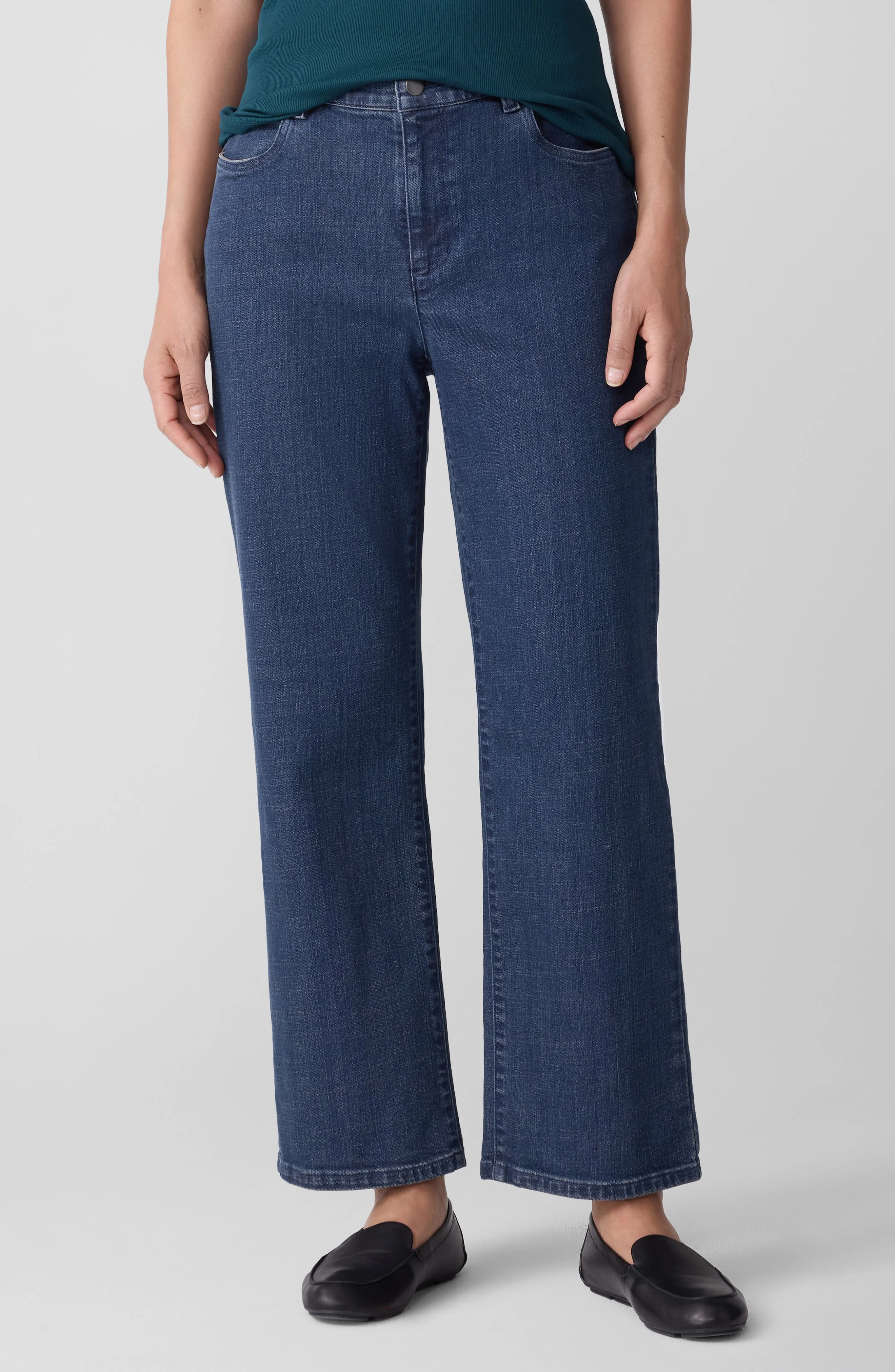 Eileen Fisher Ankle Straight Leg Jeans in Medium Indigo at Nordstrom - 1