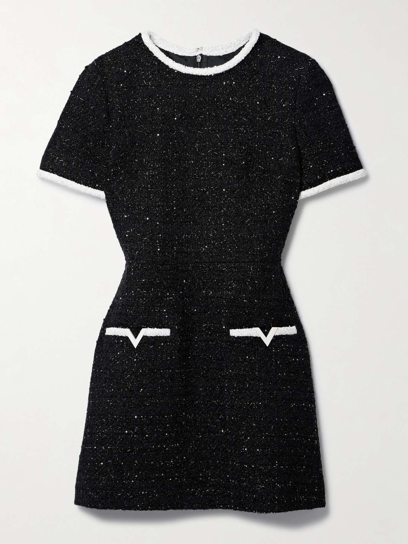 Embellished bouclé-tweed mini dress - 1