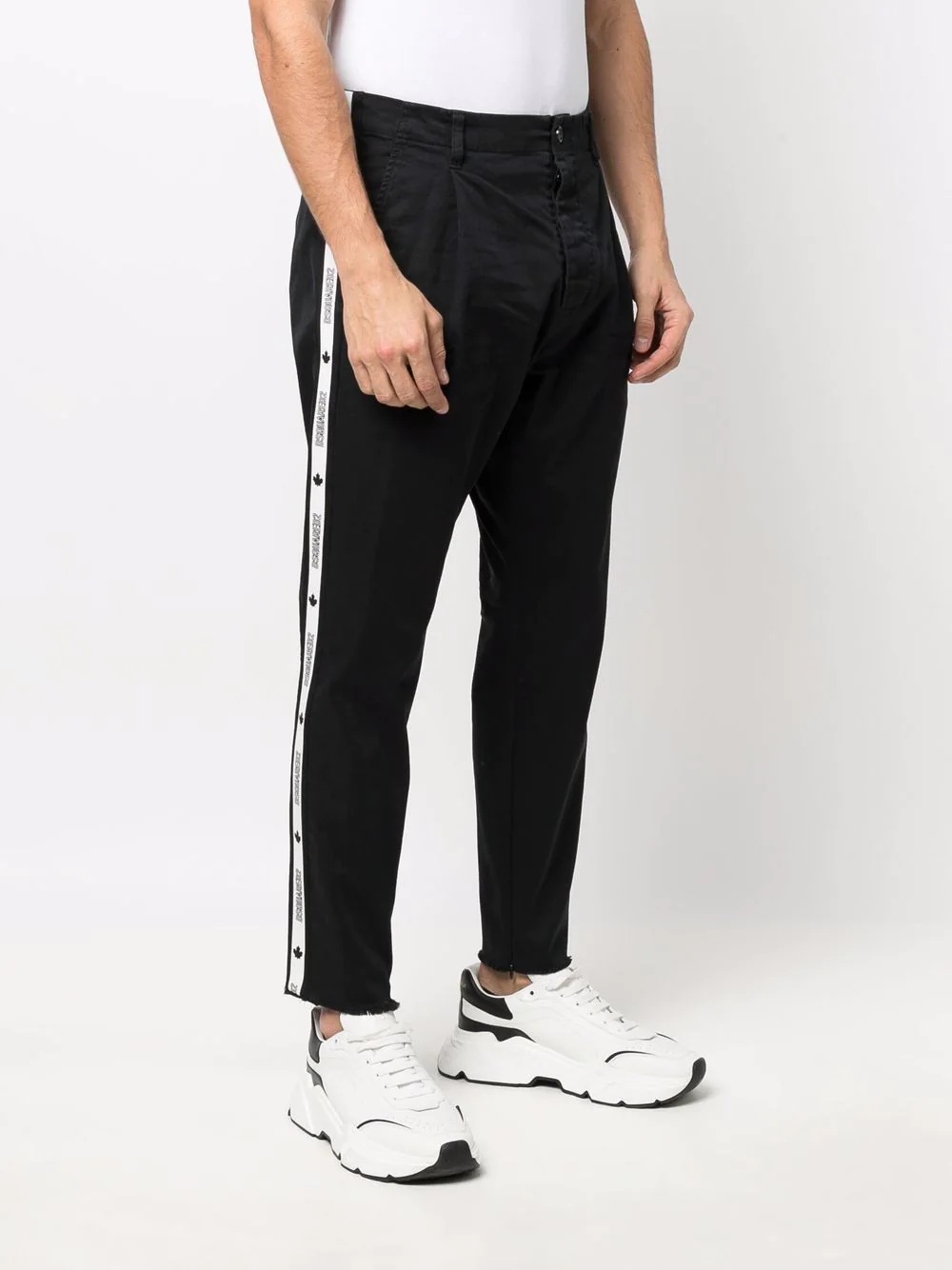 logo-panel straight trousers - 3