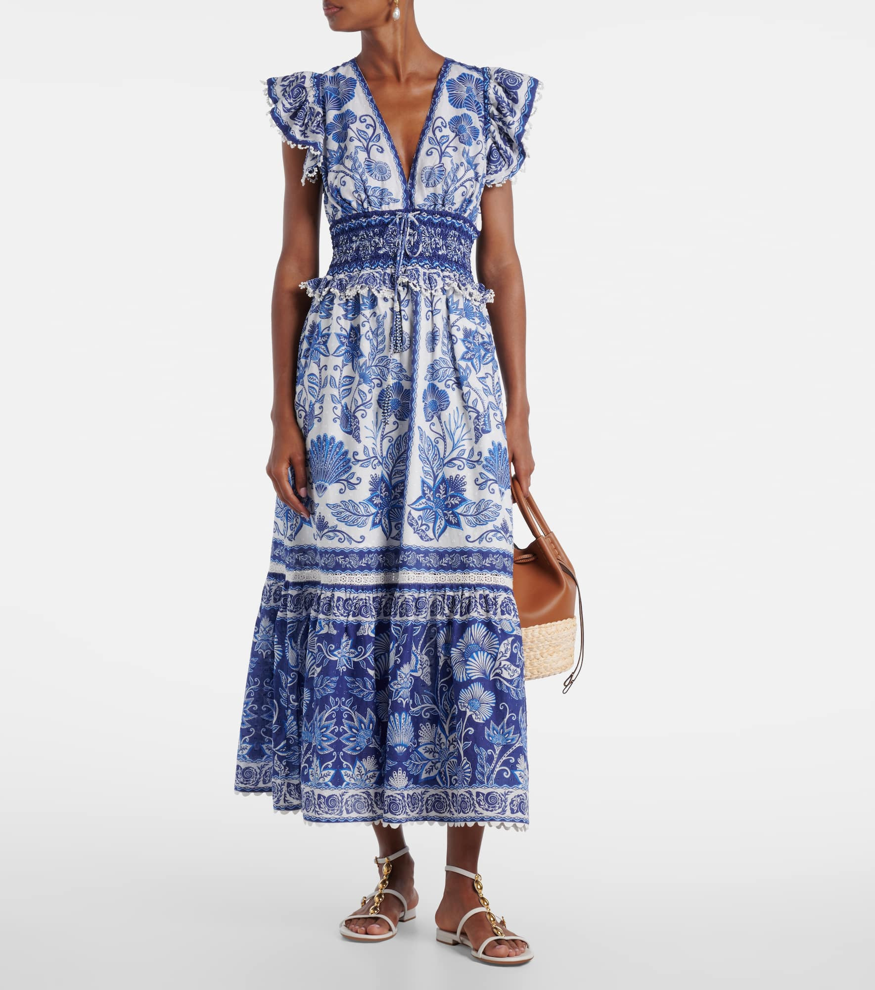 Floral tiered cotton maxi dress - 2