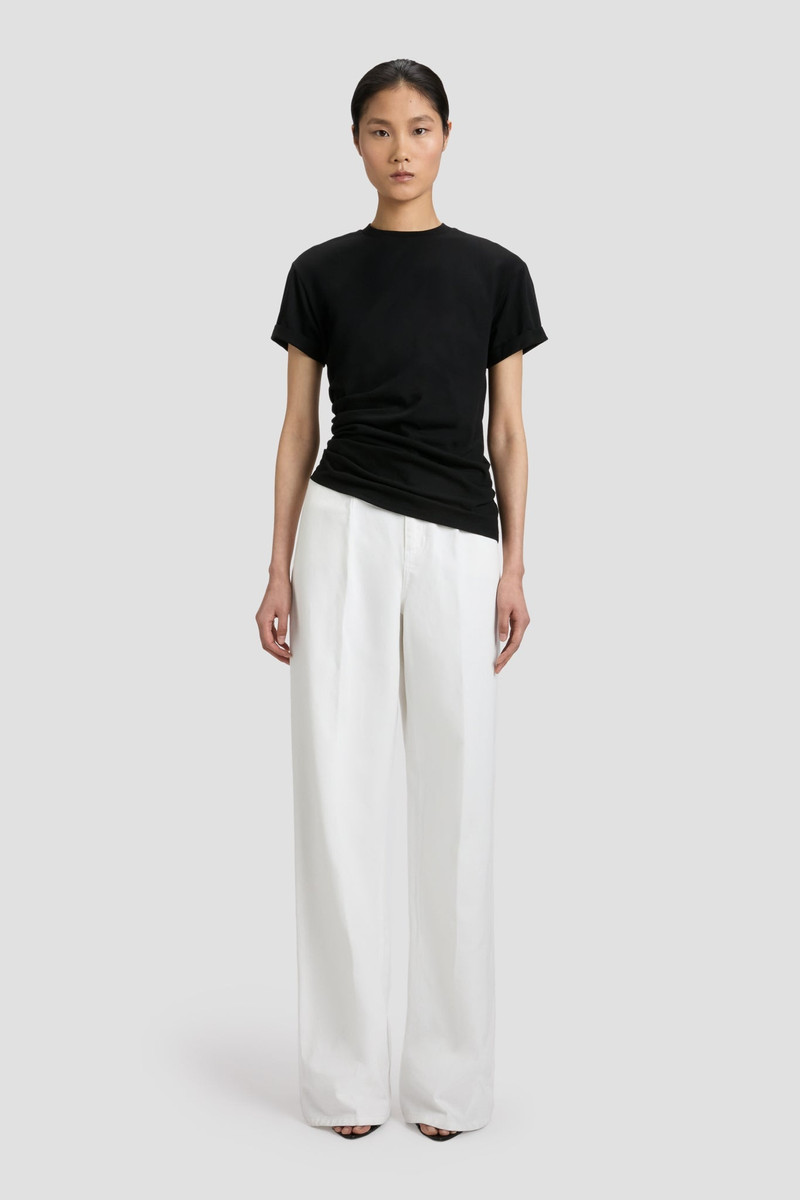 Victoria Beckham Gathered Detail T-Shirt In Black outlook