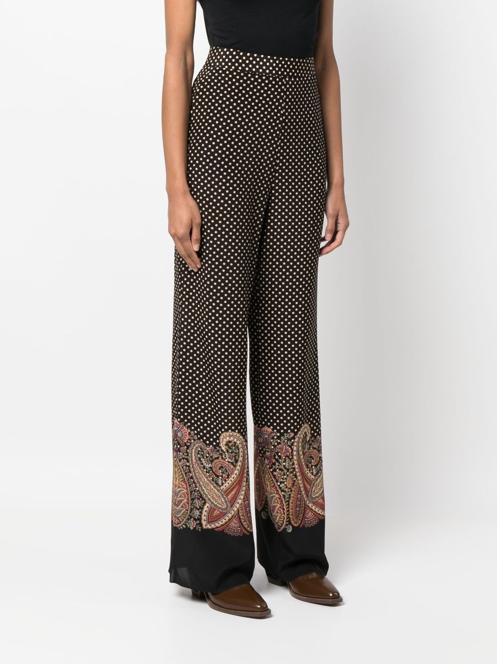 paisley-print wide-leg trousers - 3