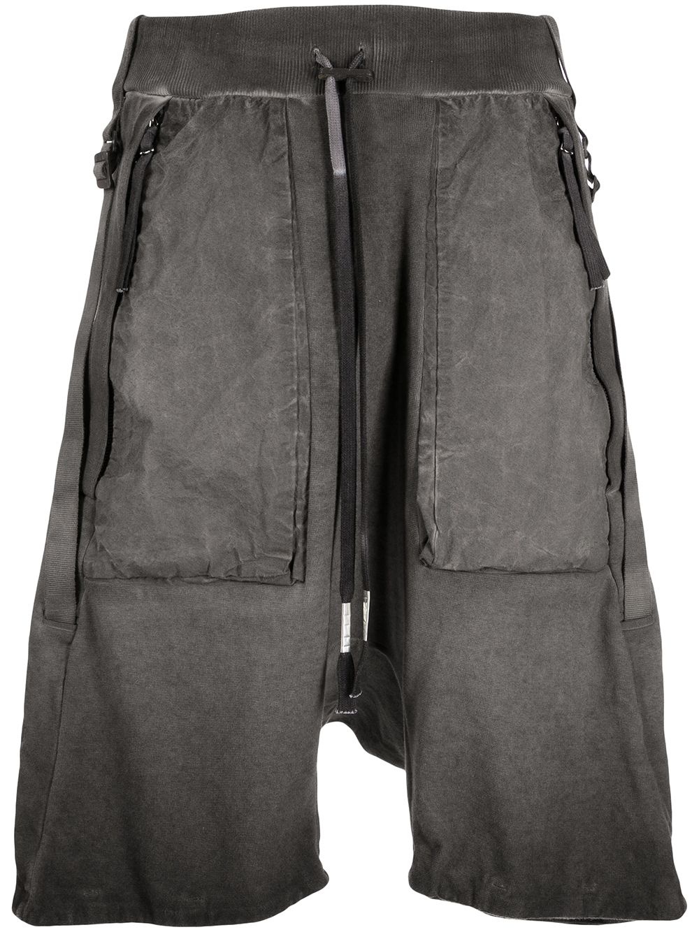 stonewashed cargo track shorts - 1