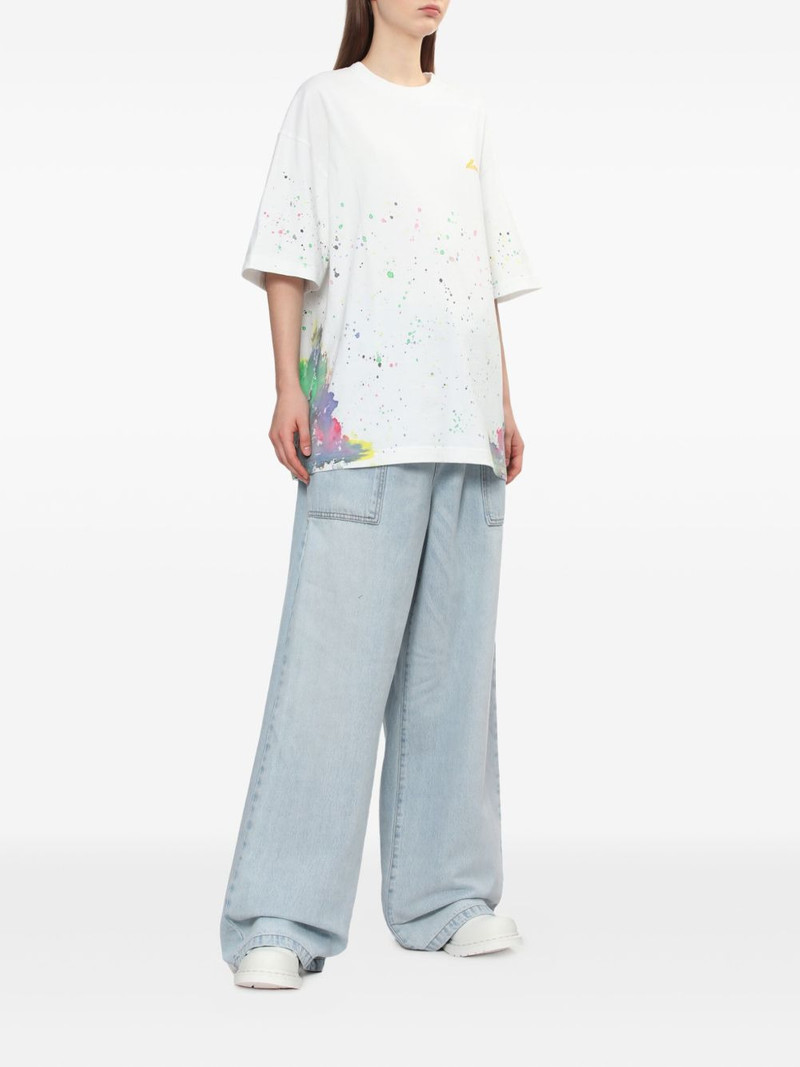 We11done paint-splatter cotton T-shirt outlook