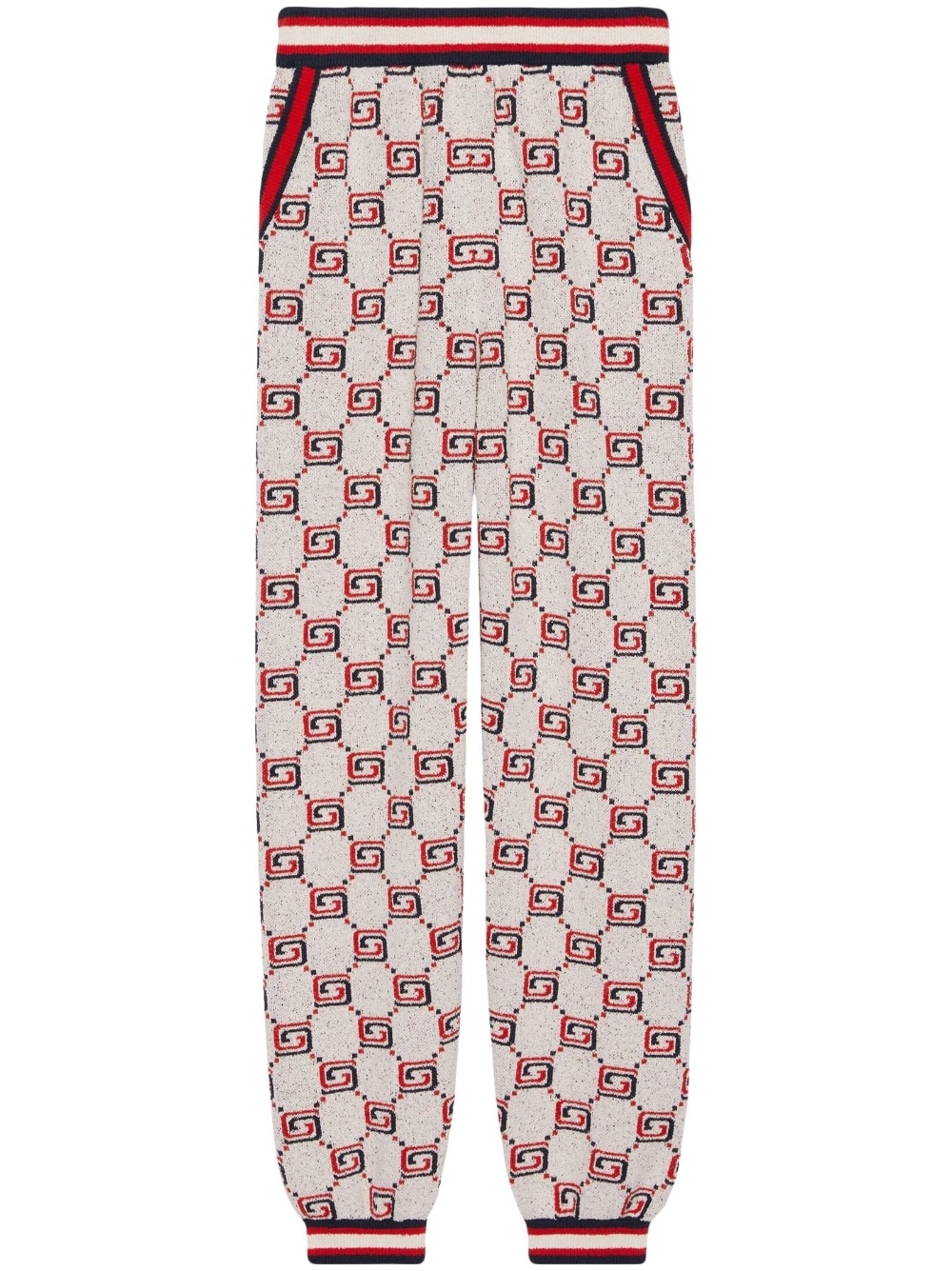 GG-print cotton jacquard pants - 1