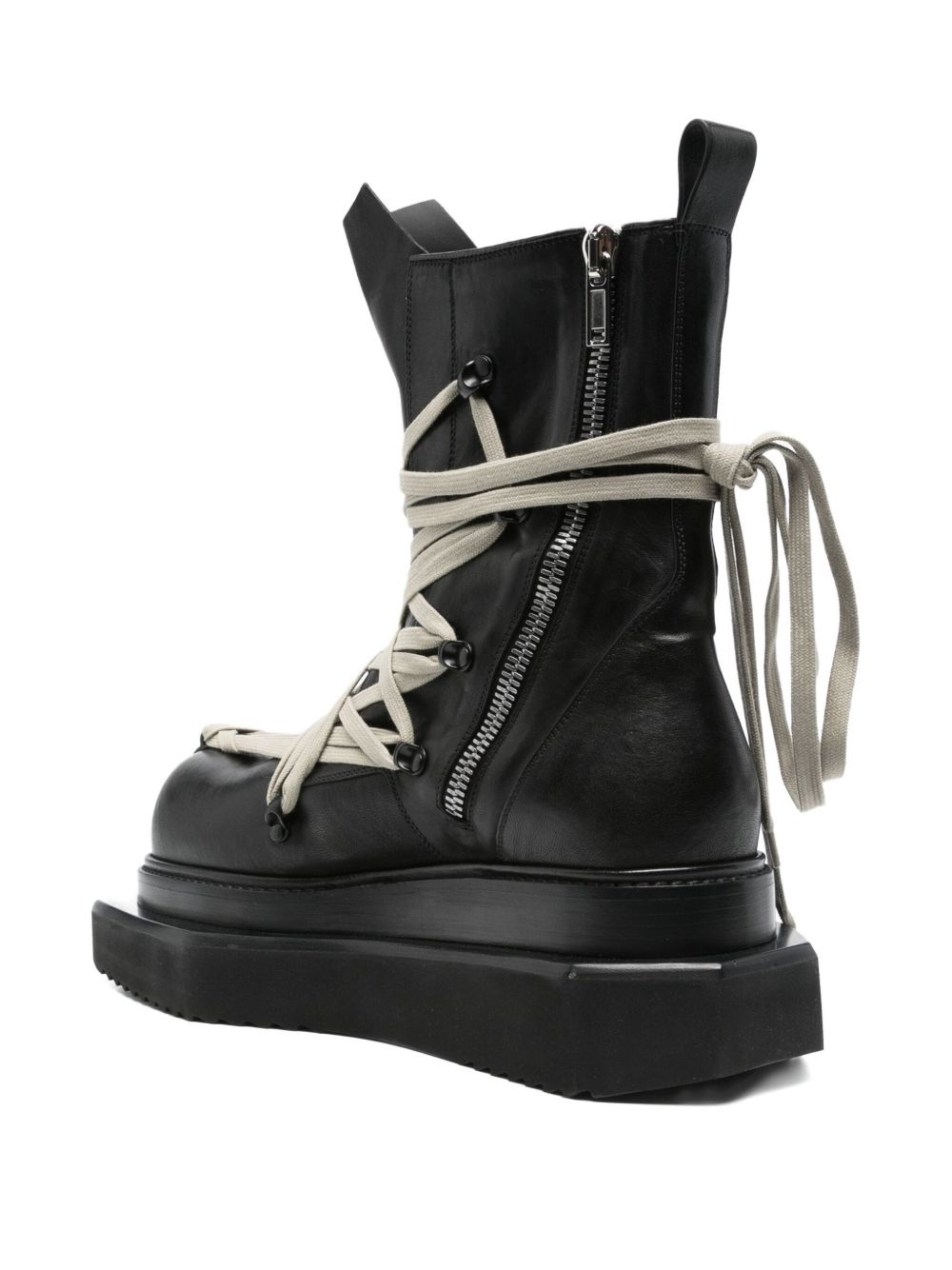 lace-up platform boots - 3