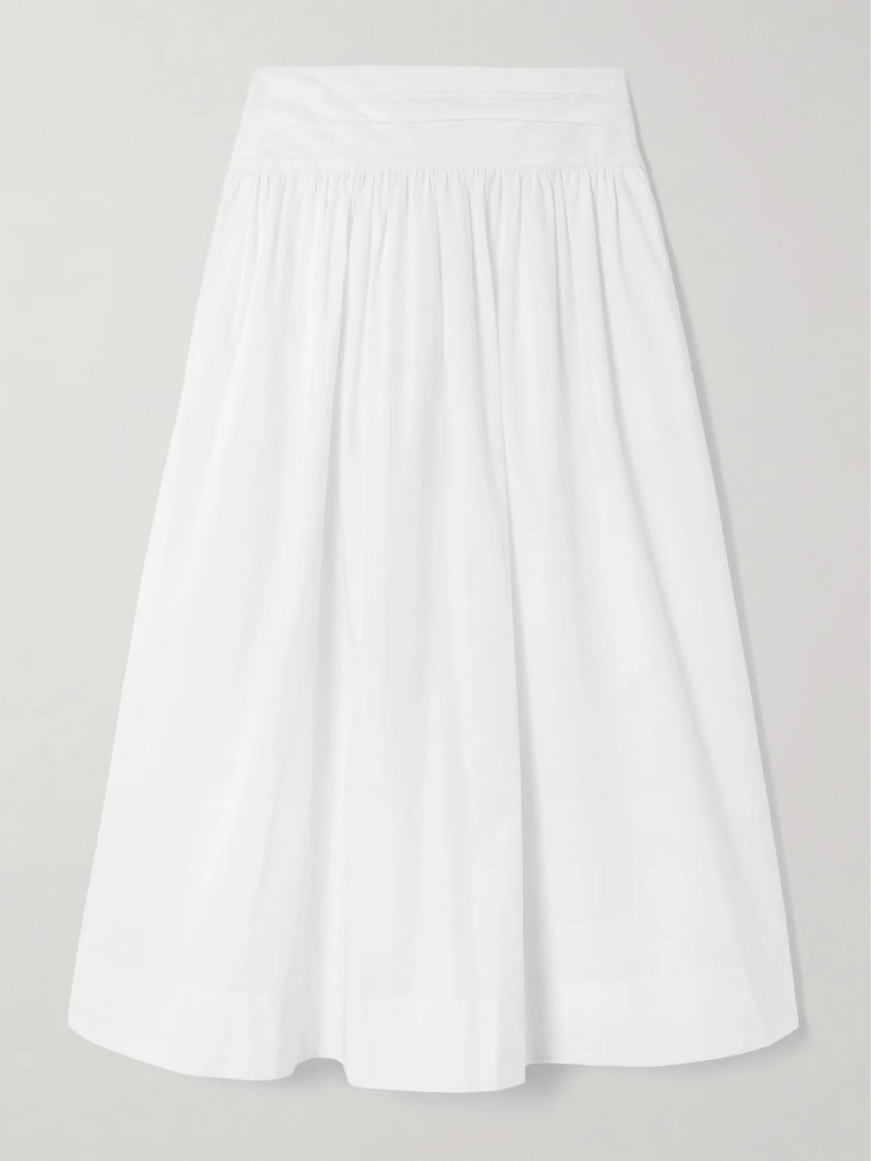 Rue Pleated Cotton-poplin Midi Skirt - 1