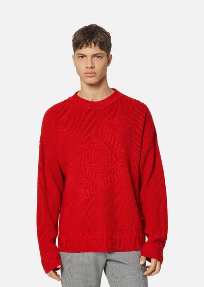 VERSACE La Greca Pattern Wool Sweater outlook