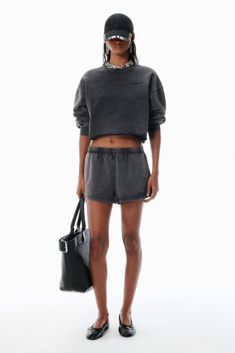 Alexander Wang Black Cropped Sweatshirt with Logo outlook