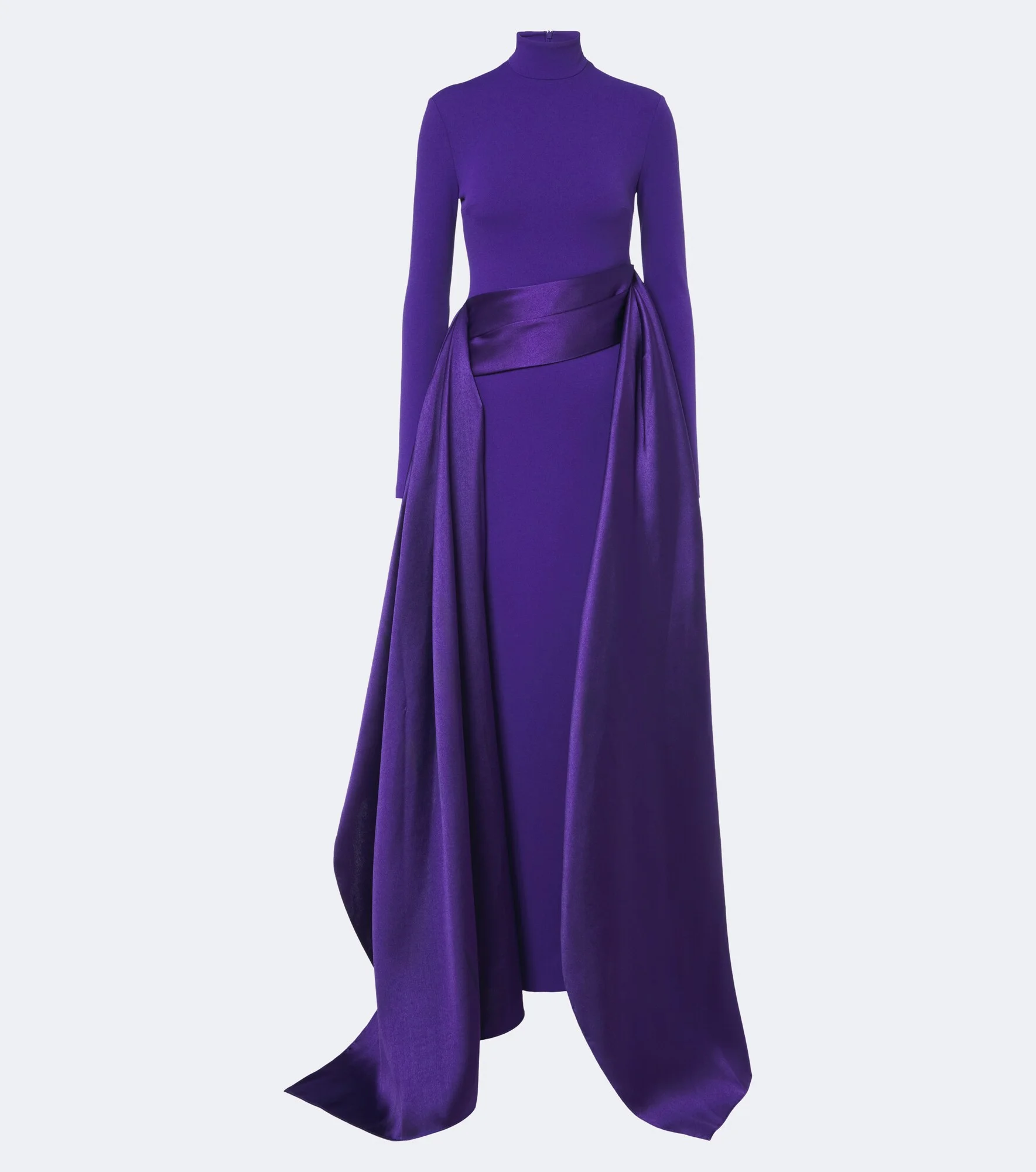 Olivia satin-trimmed crêpe gown - 1