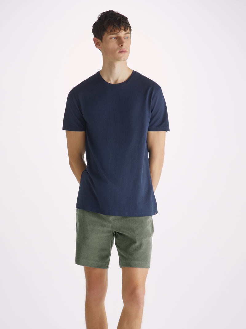 Men's Towelling Shorts Isaac Terry Cotton Soft Green - 2