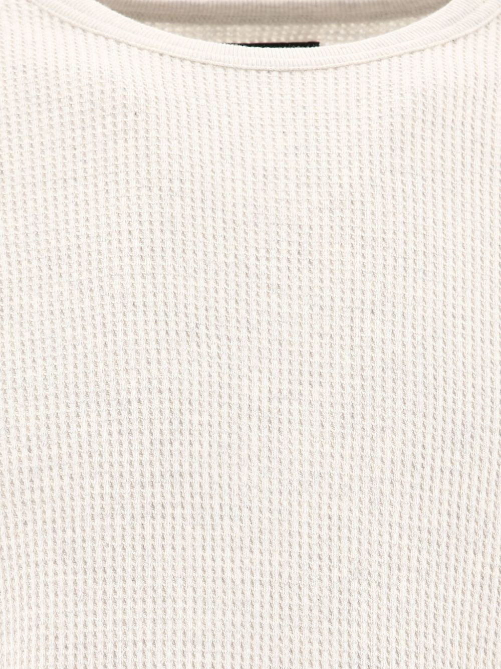 waffle-knit crew-neck T-shirt - 3