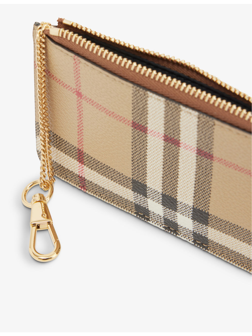 Kelbrook check-print woven card holder - 2