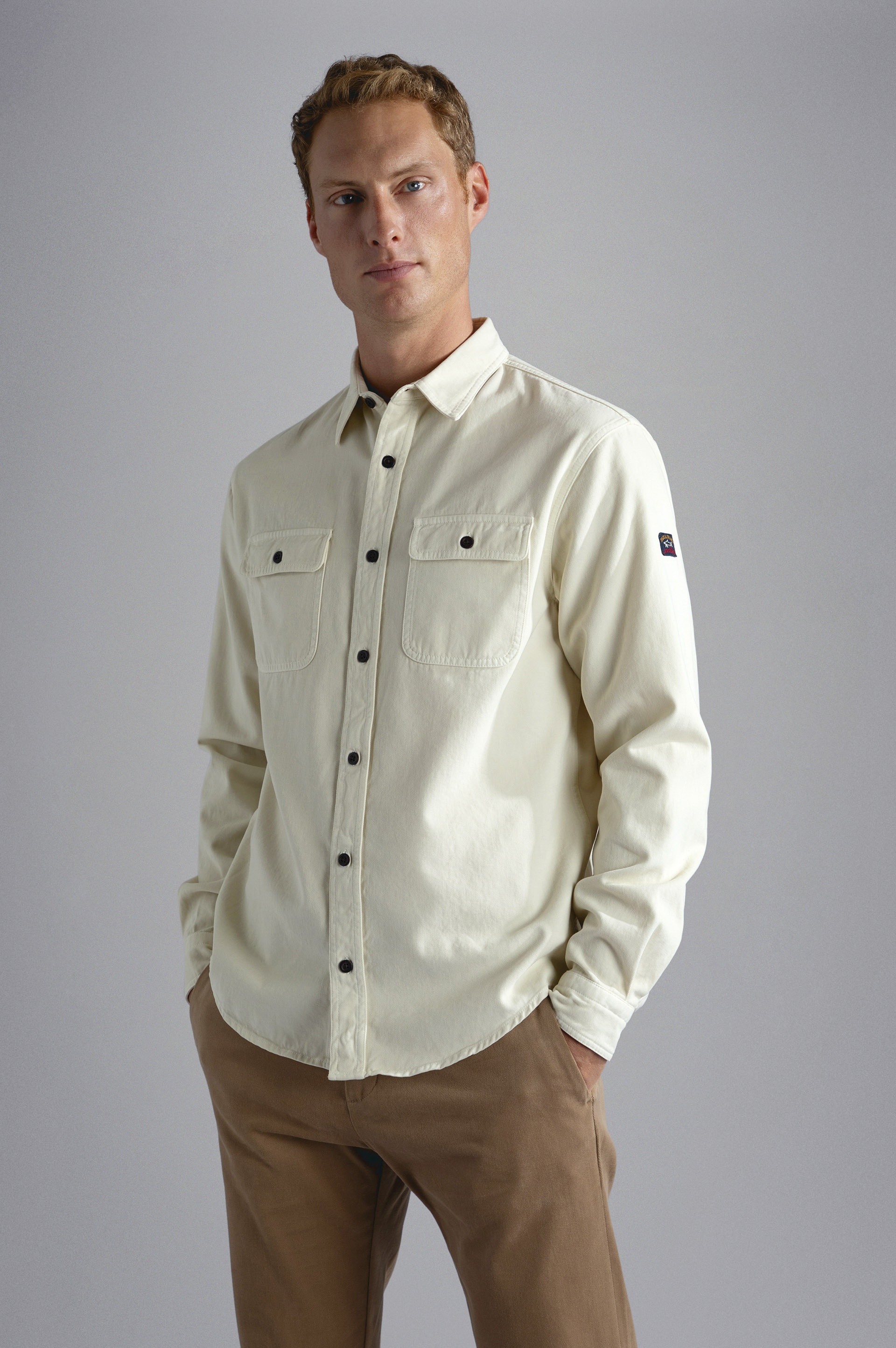 GARMENT DYED COTTON & CACHEMIRE OVERSHIRT - 6