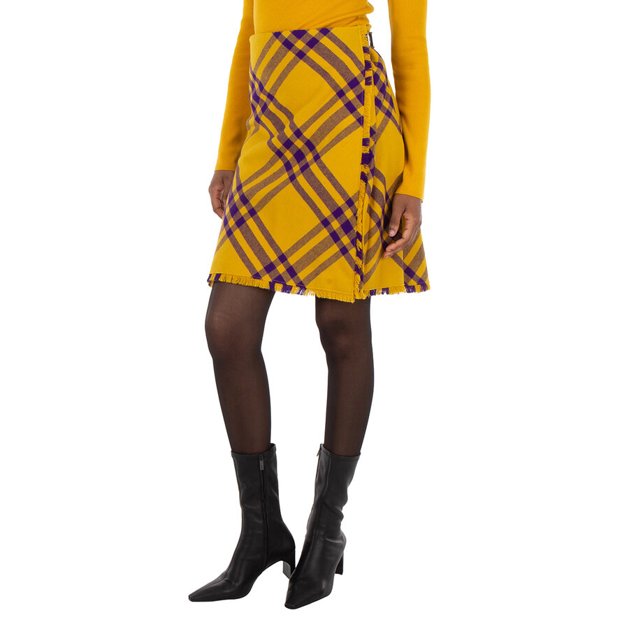 Burberry Check-Pattern Frayed Kilt - 2