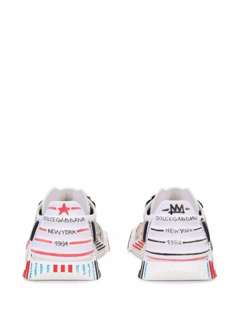 graffiti logo print sneakers - 3