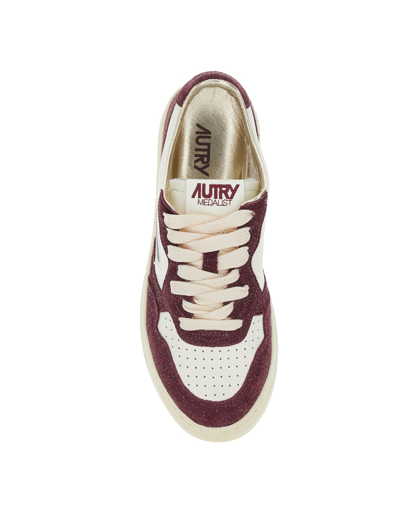 'medalist' Bordeaux Low Top Sneakers With Logo Detail In Leather And Suede Woman - 4