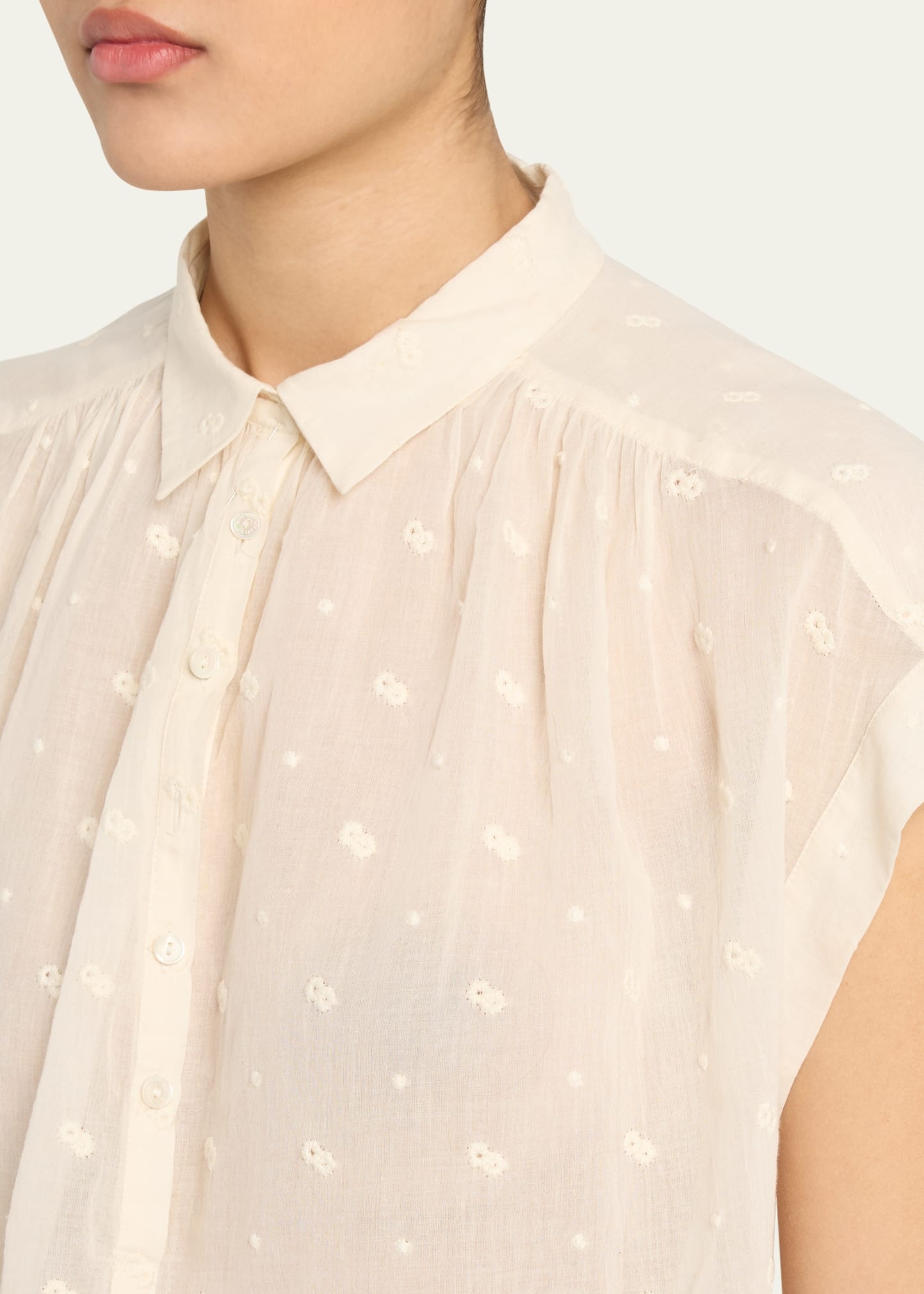 Normandy Eyelet Shirring Blouse - 5