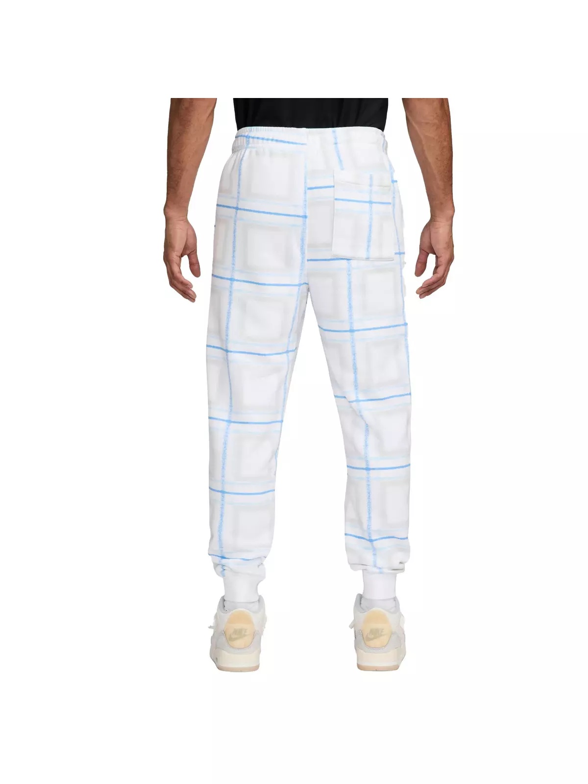 Men's Essentials Fleece Holiday Plaid Pants -White - 2