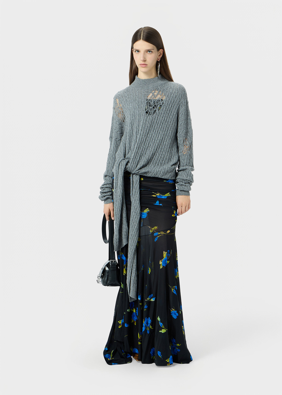 LONG DRESS IN FLOWER PRINT JERSEY - 2