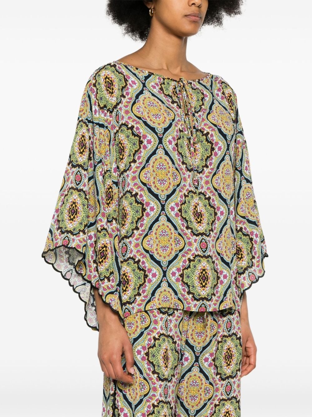 paisley-print crepe blouse - 3