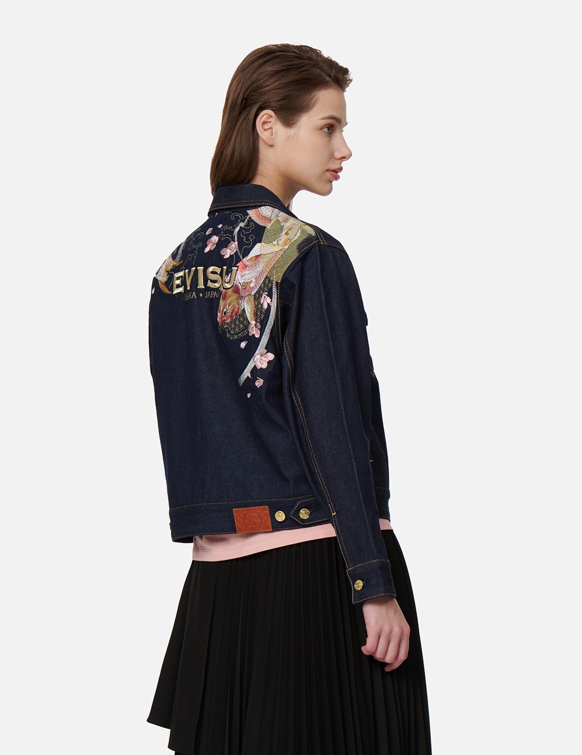 TATTOO KOI AND SAKURA EMBROIDERY DENIM JACKET - 7