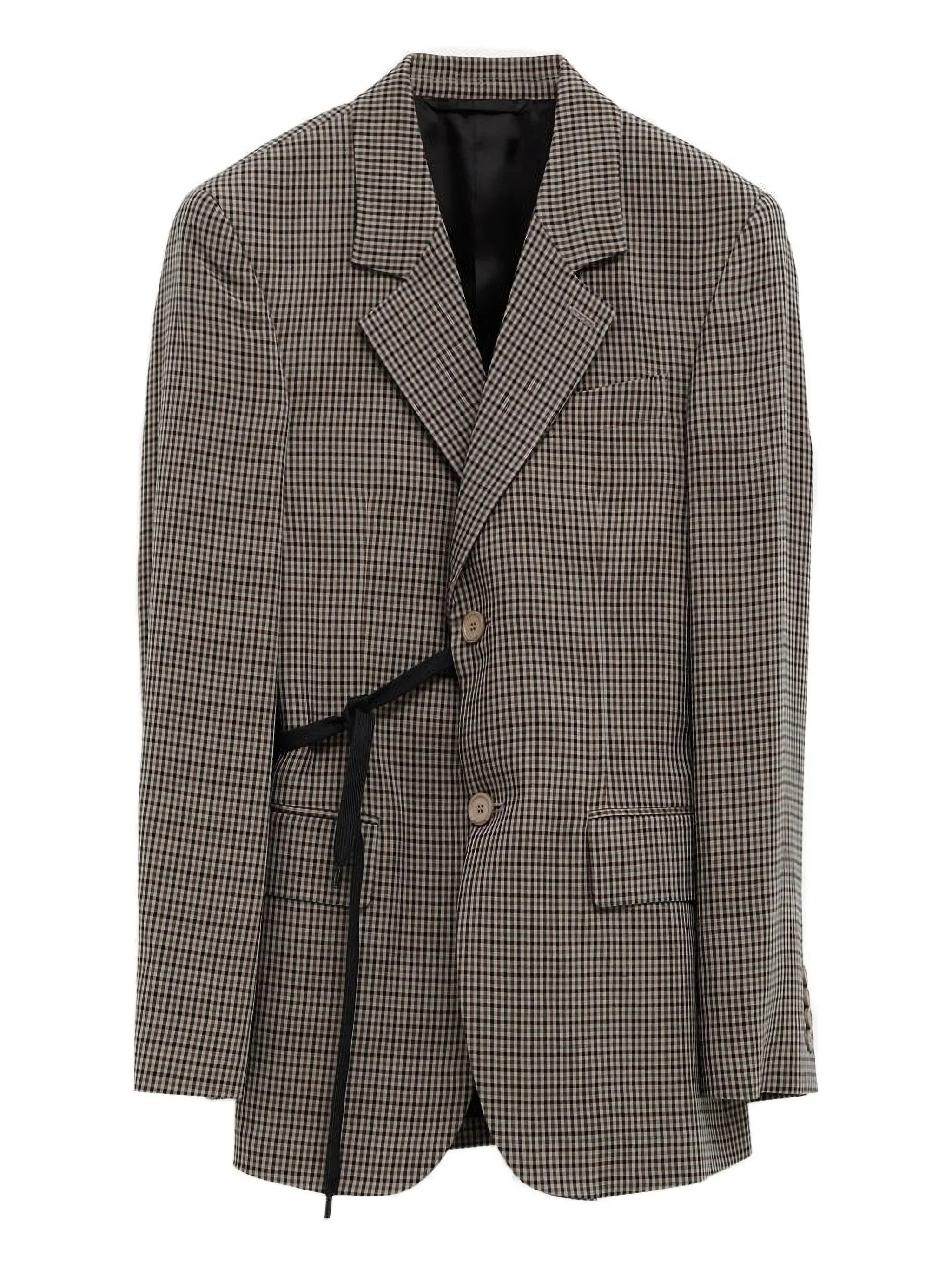 Balenciaga Checked Tie Blazer - 1