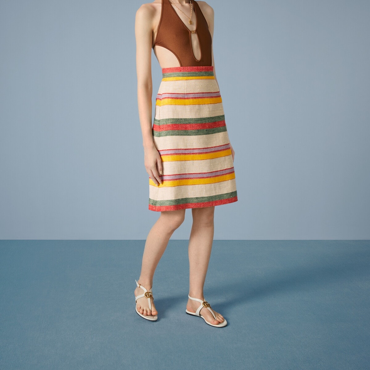 Striped linen skirt - 5