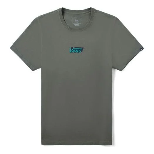 Vans Men's Logo Print Short Sleeve Men's Olive-green VN0A4P5HDB0 - 1