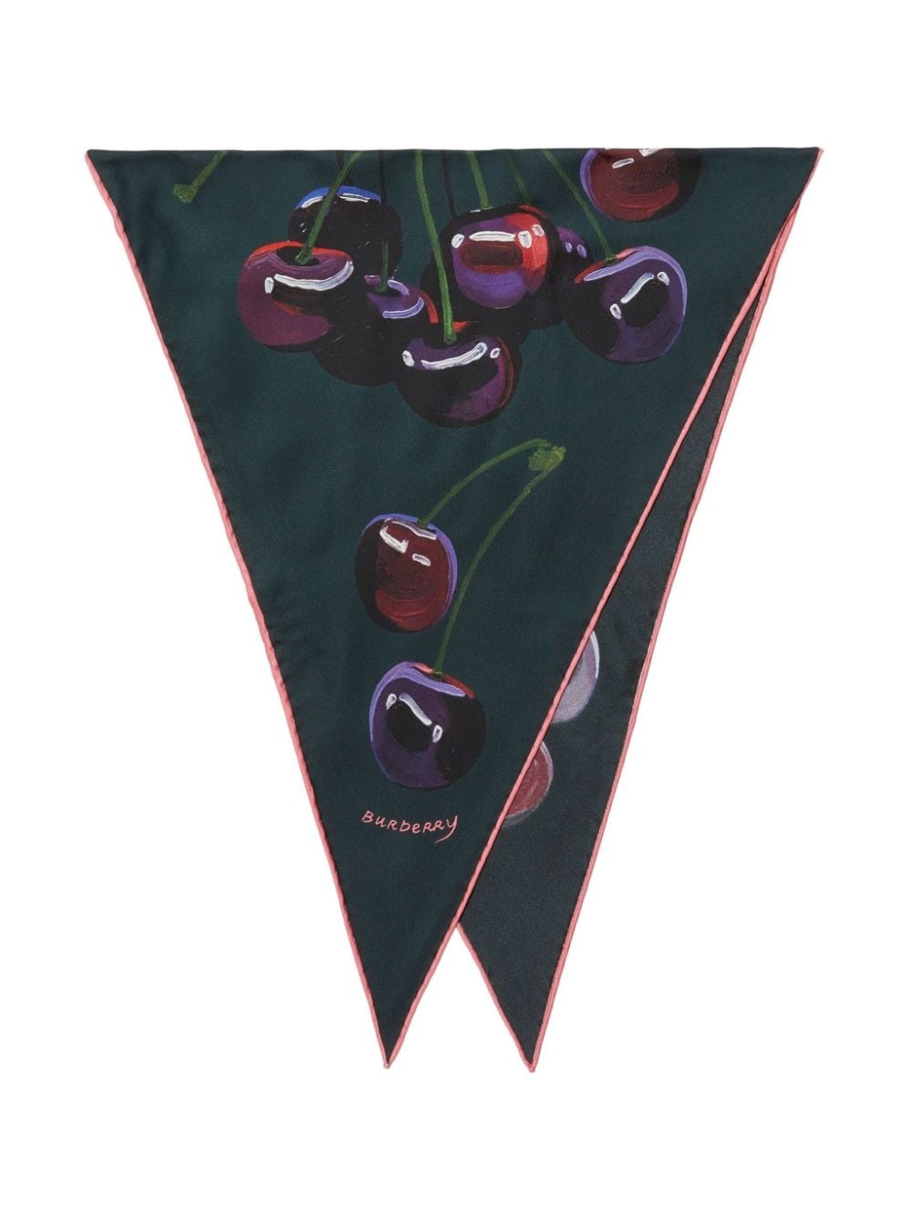 Cherry-print silk scarf - 3