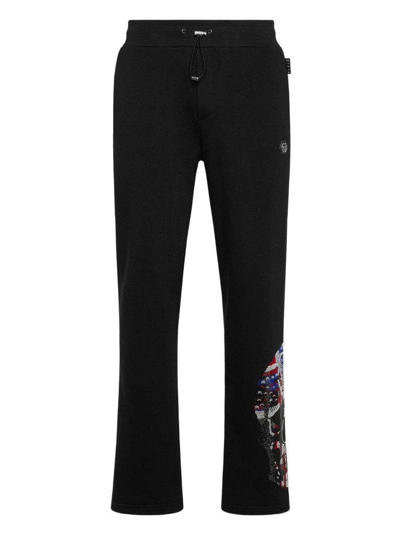 embellished-skull track pants 1