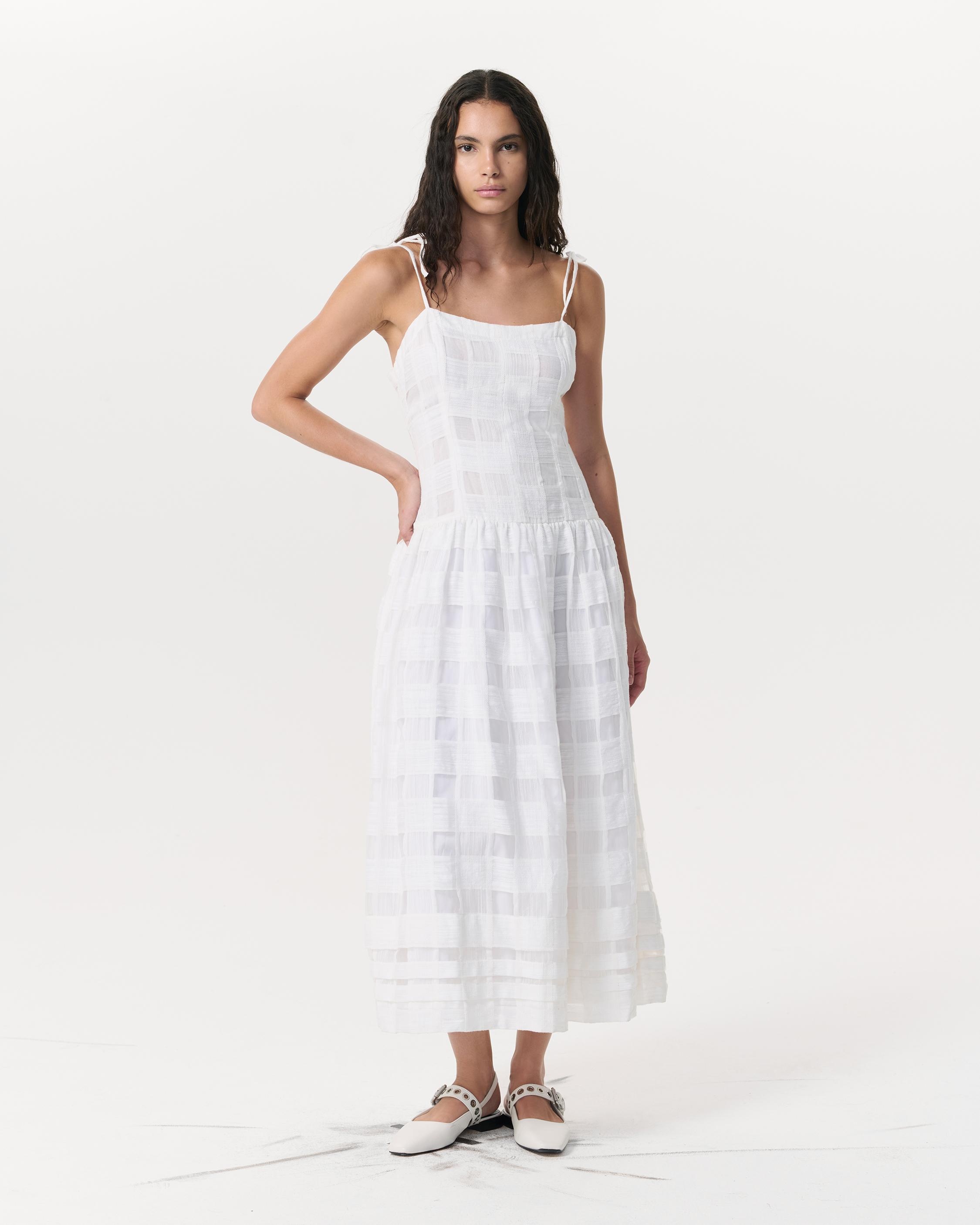 Presley Plaid Cotton-Blend Midi Dress - 2