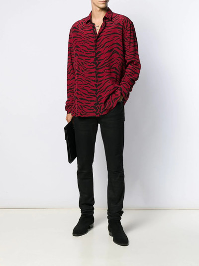 SAINT LAURENT animal print silk shirt outlook